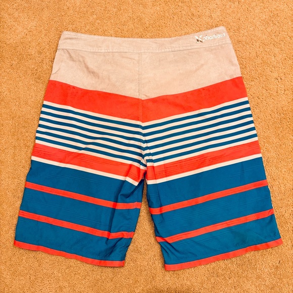 Hurley Phantom Boardshorts Swimwear Mens 32 Beach Surf Summer Striped Grey Blue - Picture 3 of 10